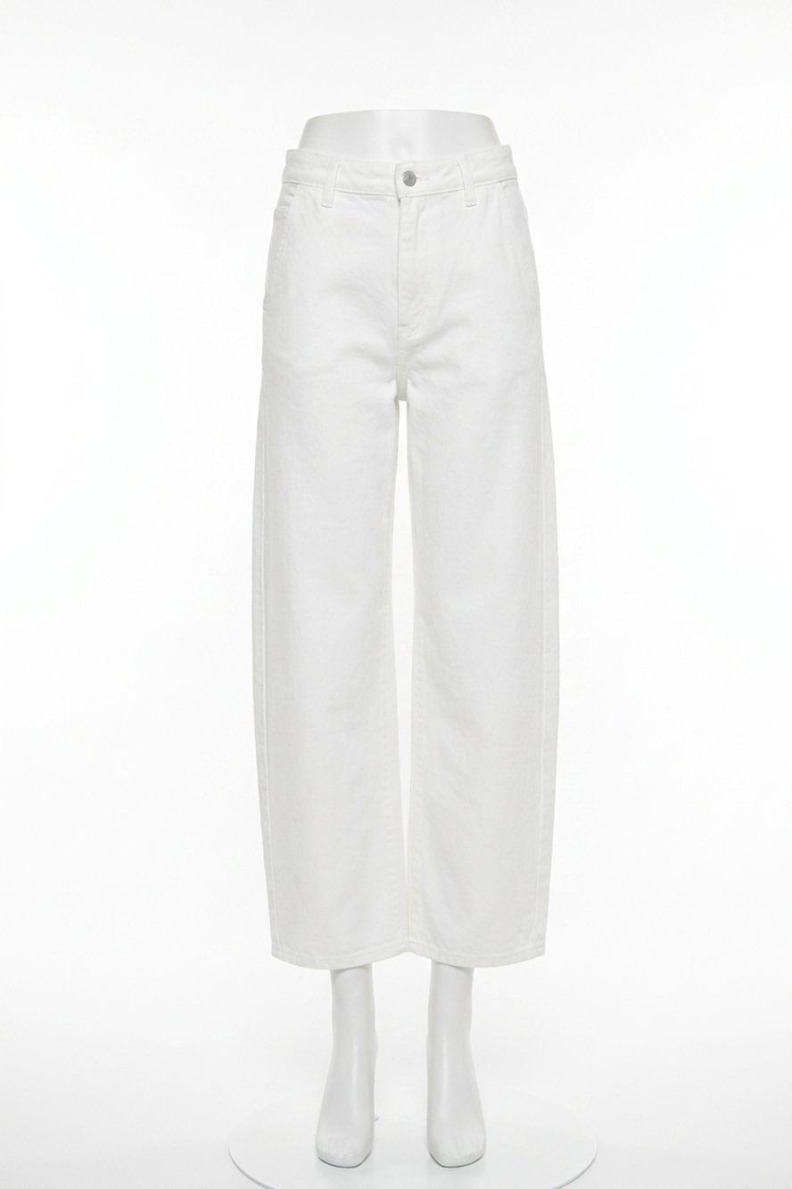 NEW PISTOLA beau bowed straight jeans in paper white